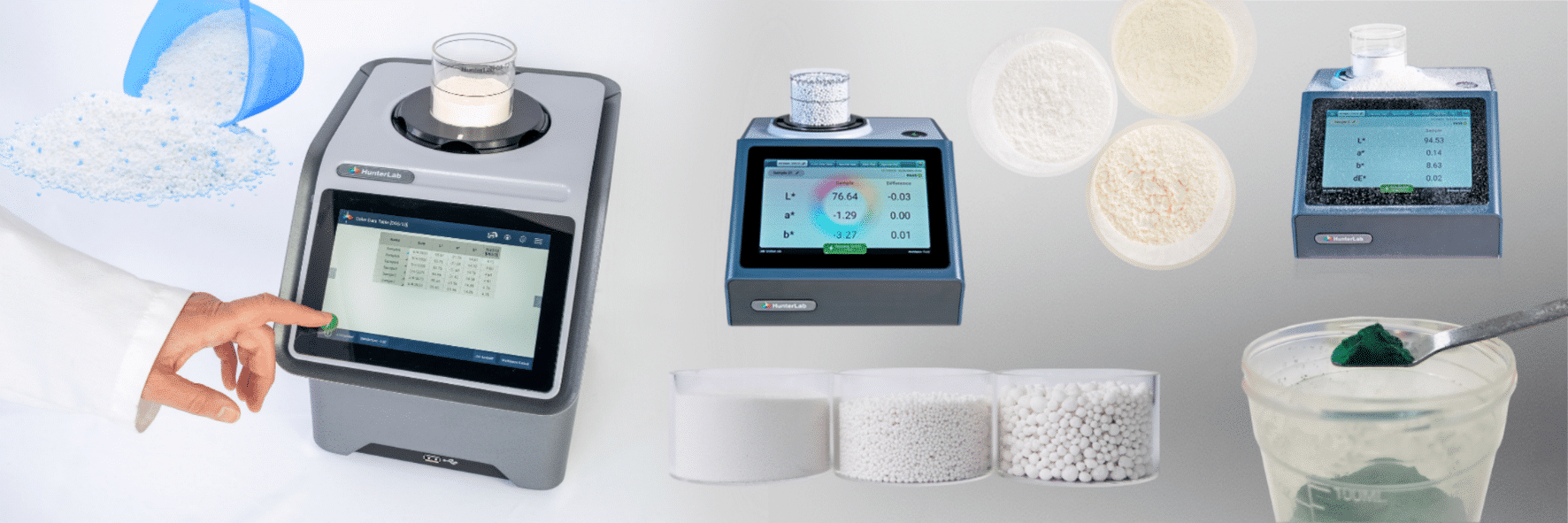 Kimyasal tozların renk ölçümü-Collage-HunterLab